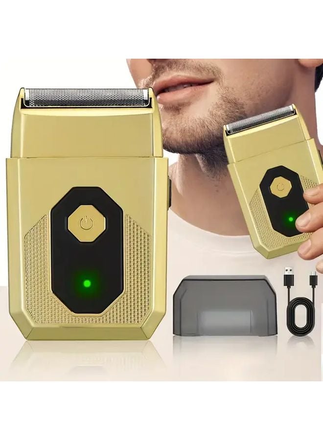 Golden MIGUAN Cordless Reciprocating Electric Shaver Rechargeable Type C Portable - Image 1